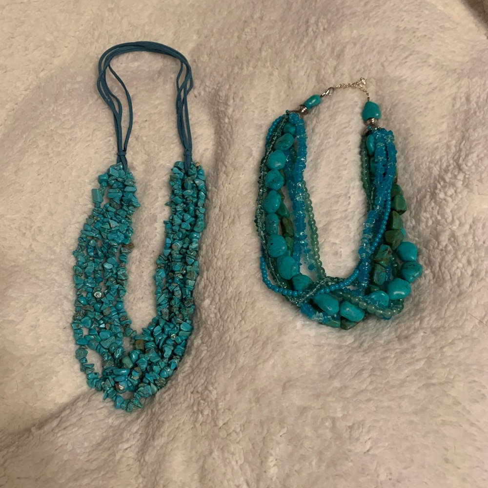 Turquoise Beaded Necklace Set